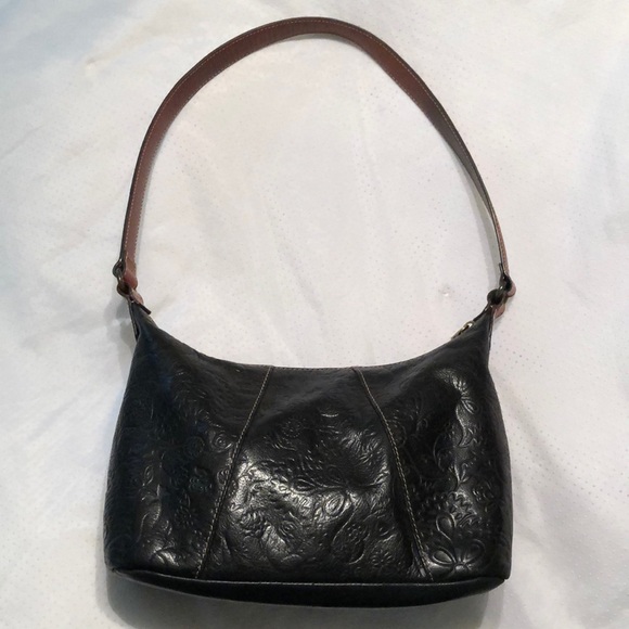 Fossil Genuine Leather Embossed Shoulder Bag Purse - Picture 3 of 10